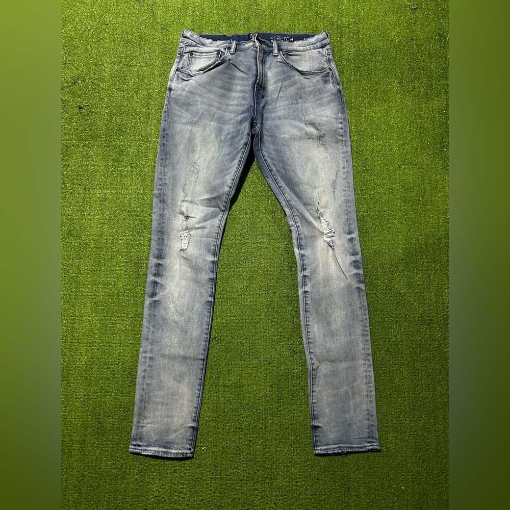 PRPS Windsor Skinny Stretch Distressed Mens Blue Jeans 34” Cotton